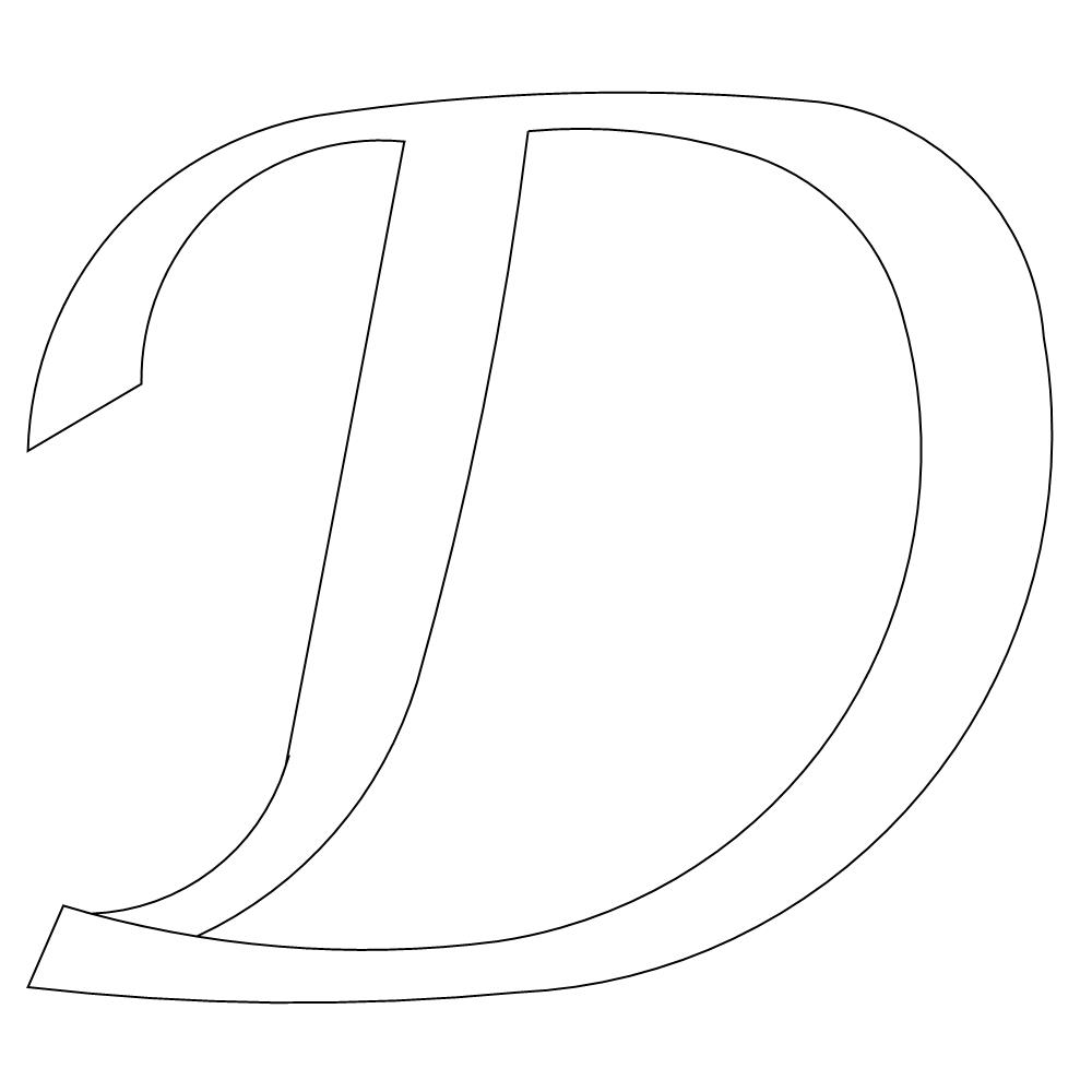 Capital D Calligraphy Printable Letter D in Cursive Writing Cursive